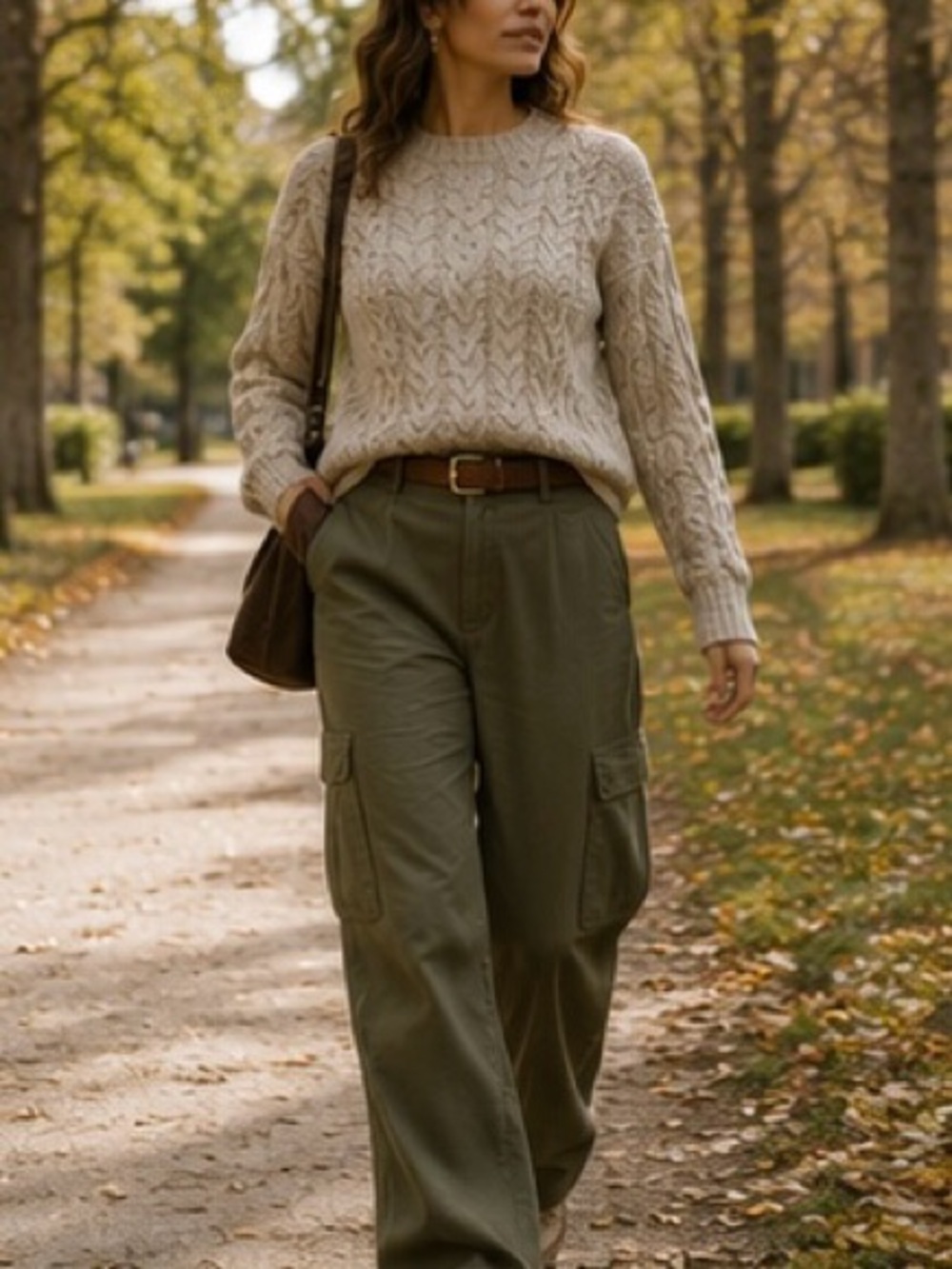 Banana Republic Wool Silk Cable Knit Sweater Oatmeal S